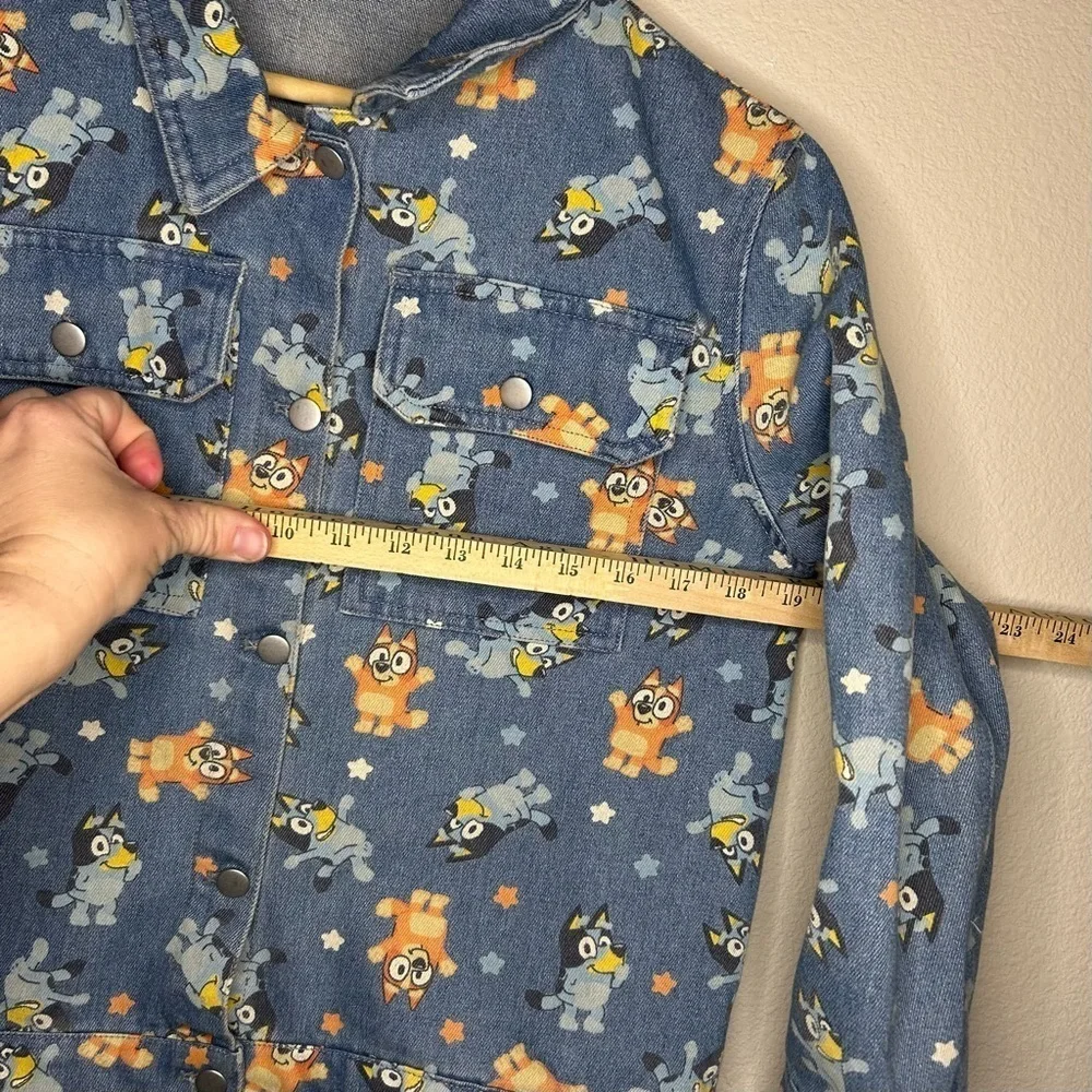 Girls Jean Jacket size XL(14) BLUEY Cartoon Print Denim Bingo Bluey School Coat